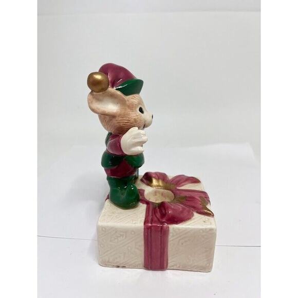 Omnibus Fitz & Floyd Christmas Mouse / Elf Candle Holder Pair 5.25" #2052/103 - Picture 10 of 10